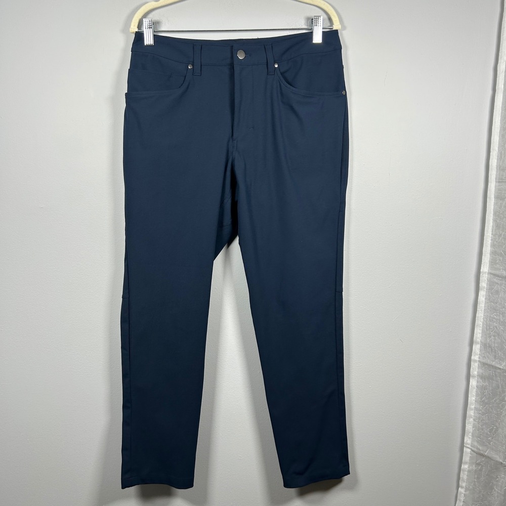 Lululemon ABC Pant Slim Men 32 Navy Blue Warpstreme Travel Tech LM5AD9S